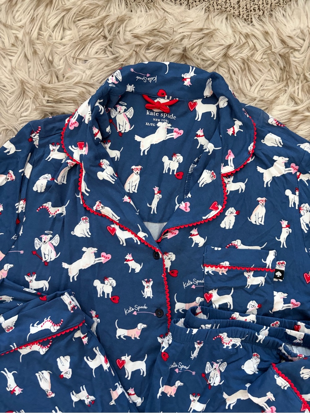 NWT Kate Spade Puppy Love Pajama Set - Picture 8 of 12